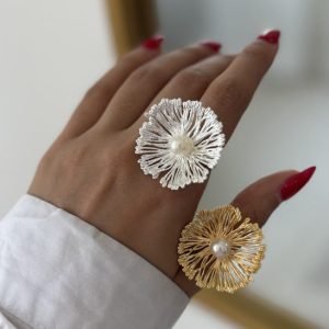 انگشتر مرجان و مروارید