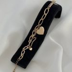 دستبند آویز دو قلب