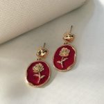 گوشواره رز طلایی قرمز